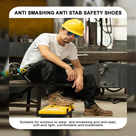 Anti Smashing Anti Piercing Four-Season Fashion High Top Safety Shoes