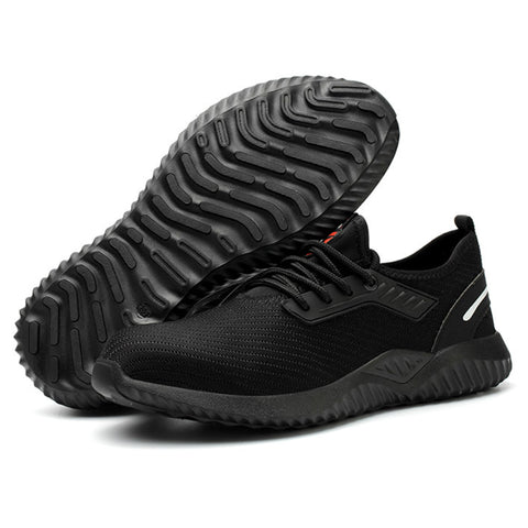 Breathable Flying Weave Anti Smashing Anti Stab Wear Resistant Safety Protective Work Shoes