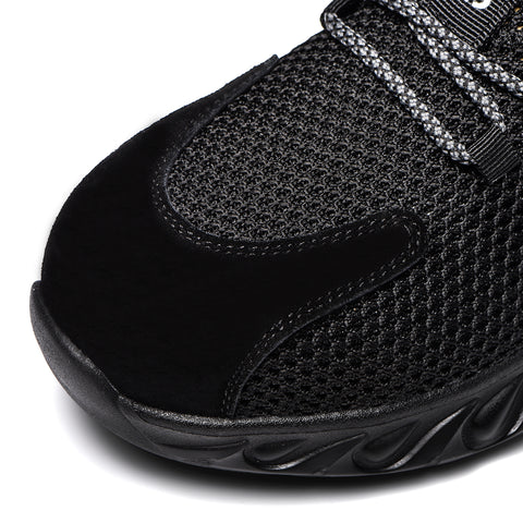 Breathable Flyknit Anti-Smashing Anti-Piercing European Standard Steel Toe Cap Kevlar Rubber Outsole Work Safety Shoes