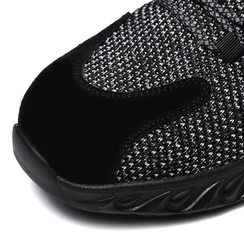 Breathable Flyknit Anti-Smashing Anti-Piercing European Standard Steel Toe Cap Kevlar Rubber Outsole Work Safety Shoes